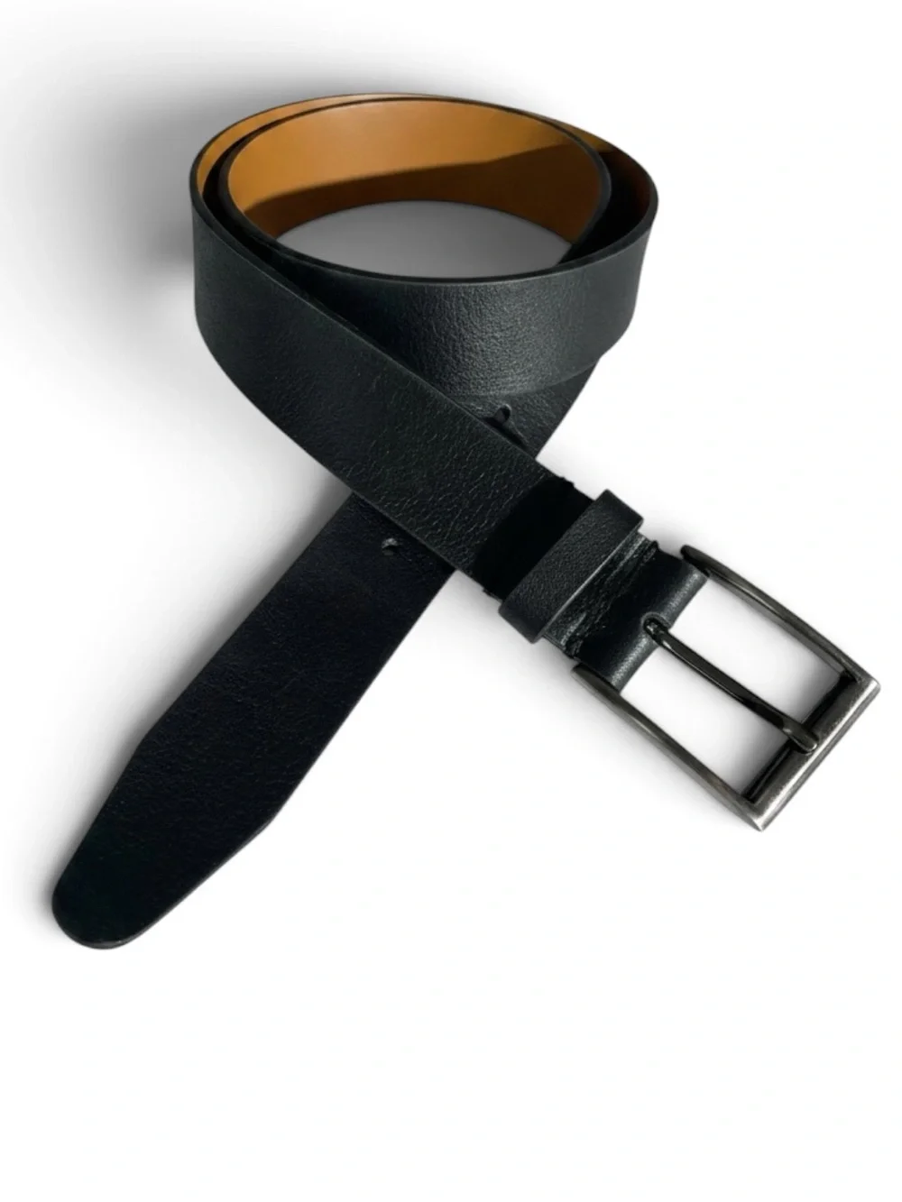 Horween Leather Belt By Johnston & Murphy USA Italy Black Silver Sz 32 Limited